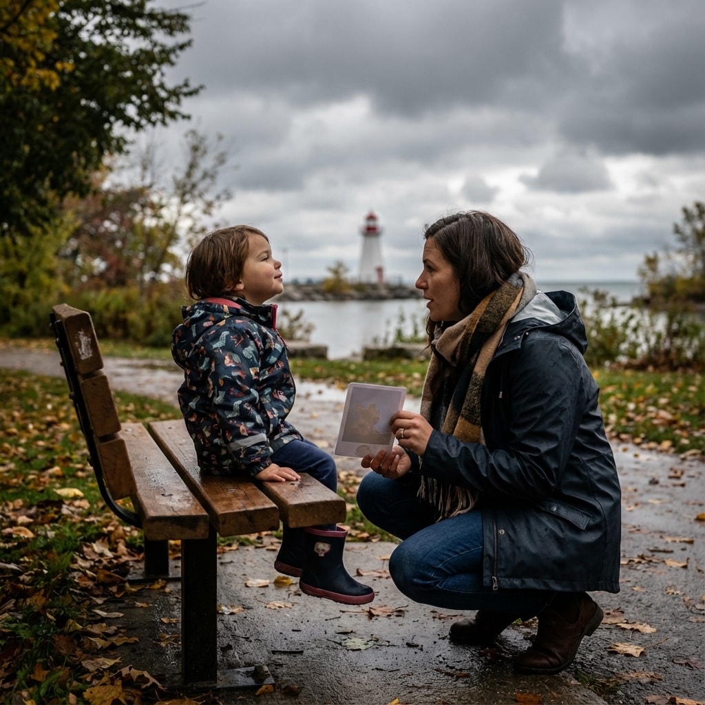 Child with autism therapist in a park in Mississauga