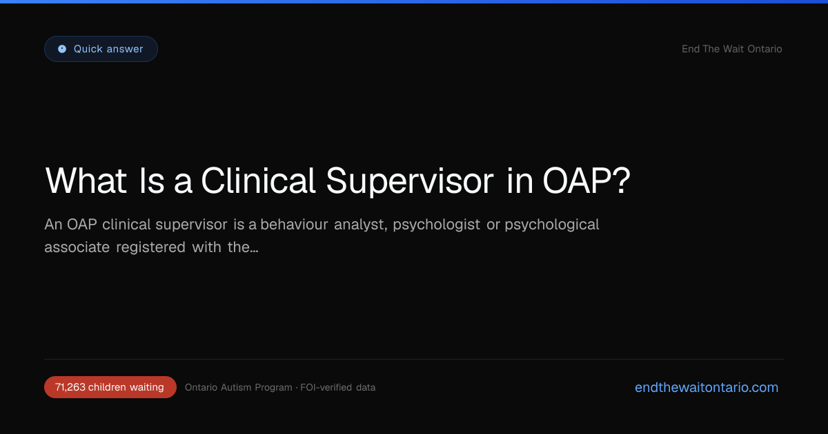 What Is a Clinical Supervisor in OAP? BCBA Requirements