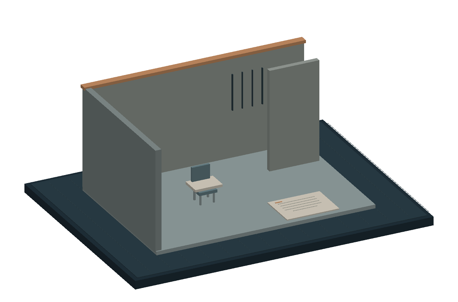 Secondary view: A consultation setting contrasted with a more restrictive institutional space. It is an editorial comparison, not a depiction of a specific child or a guaranteed causal pathway.